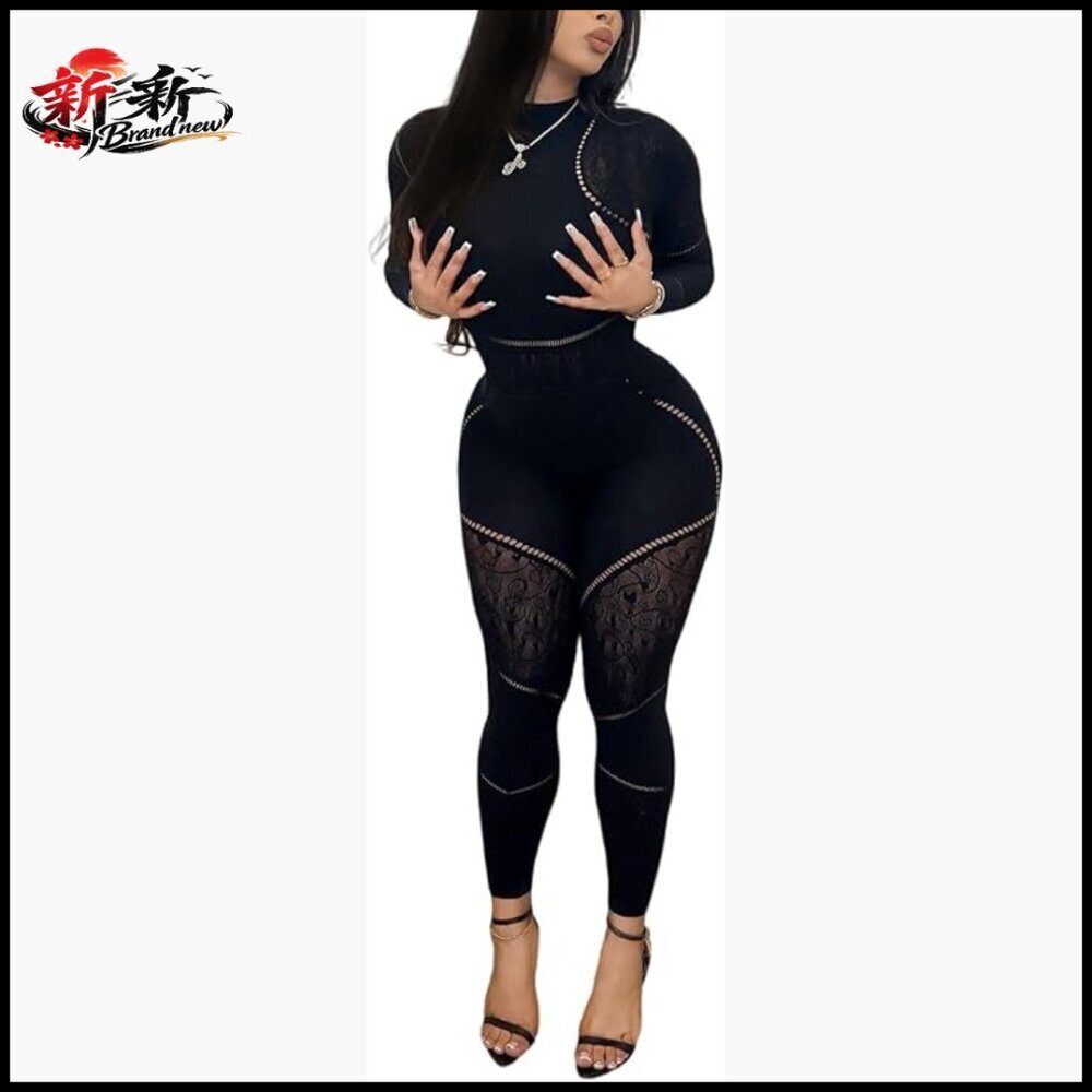 Seamless Mock Neck Bodysuit with Snap Crotch and Leggings Set